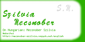 szilvia mecsnober business card